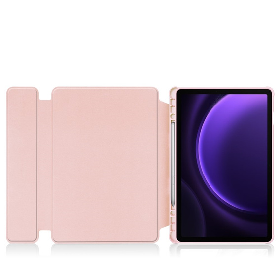 Puzdro s klávesnicou pre Samsung Galaxy Tab S9 FE+ Plus, Rotary 360° Leather, ružové