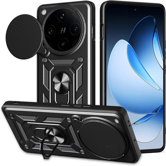 Obal na mobil pre Oppo Find X8 Pro, CamShield Slide, čierne