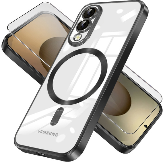 Puzdro pre Samsung Galaxy S25 Edge, Electro MagSafe, čierne + sklo na displej