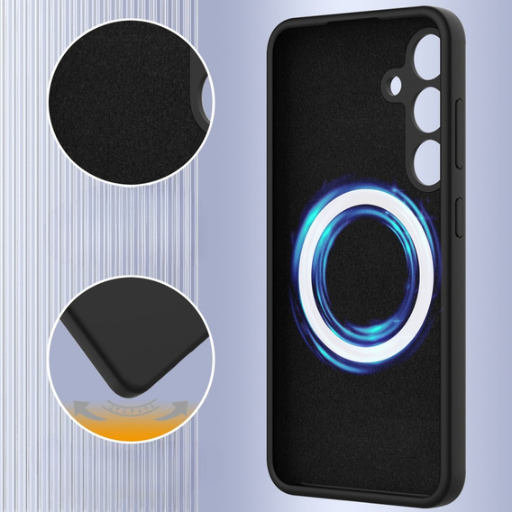 Obal na mobil pre Samsung Galaxy S24 FE, Silicone MagSafe, čierne