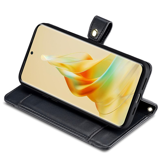 Klapkové puzdro pre Oppo Reno8 T 4G, Wallet Zipper Pocket, čierne