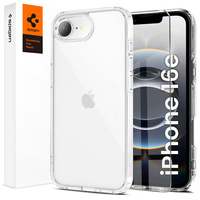 Puzdro Spigen pre iPhone 16E, Ultra Hybrid, priehľadné + tvrdené sklo 9H