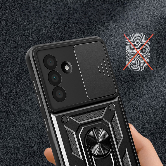 Pancierované puzdro pre Samsung Galaxy A26, CamShield Slide, čierne + tvrdené sklo 9H