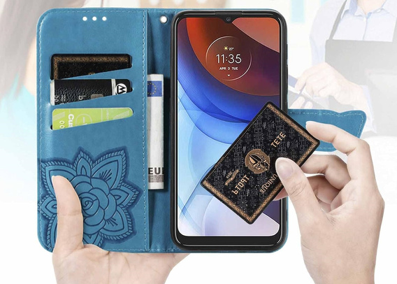 Klapkové puzdro pre Oppo Reno 13F / Oppo Reno 13FS, Butterfly, modré