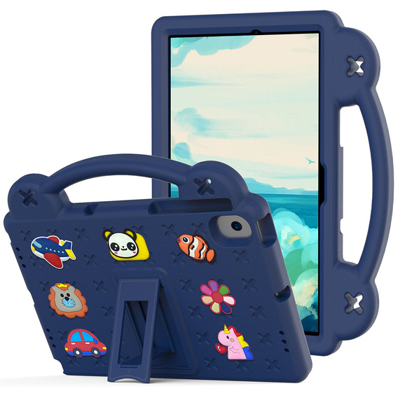 Detské puzdro pre Samsung Tab A8 X200 / X205, Cute Patterns, so stojanom, tmavomodré