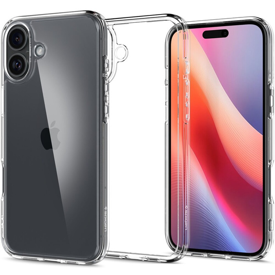 Puzdro Spigen pre iPhone 16 Plus, Ultra Hybrid, priehľadné + tvrdené sklo 9H