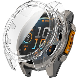 Puzdro 2v1 + tvrdené sklo pre Garmin Fenix 8 51mm, priehľadné