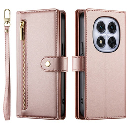 Klapkové puzdro pre Xiaomi Redmi Note 14 Pro 5G / Poco X7 5G, Wallet Zipper Pocket, ružové
