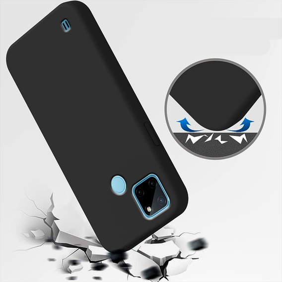Obal na mobil pre Realme C21Y / C25Y, Silicone Lite, čierne