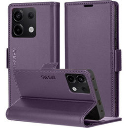 Puzdro pre Xiaomi Redmi Note 13 5G, ERBORD Glossy Litchi, flipová peňaženka, fialové
