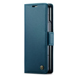 CASEME flipové puzdro pre Samsung Galaxy Z Fold6 5G, Litchi Wallet, modré