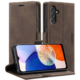Puzdro pre Samsung Galaxy A14 4G/5G, ERBORD Vintage, peňaženka s chlopňou, káva