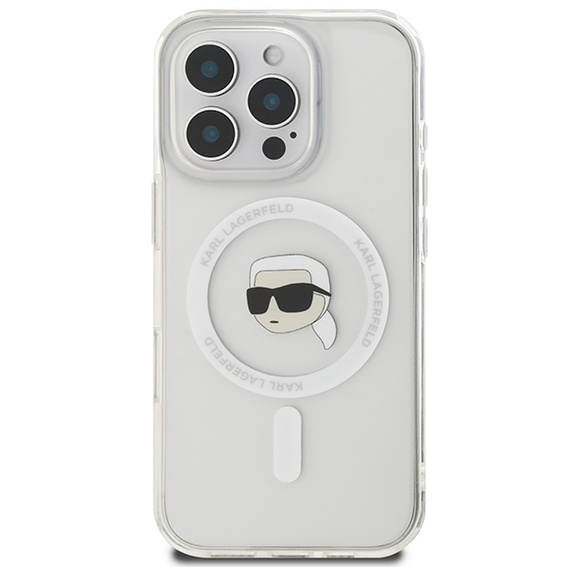Karl Lagerfeld IML kovové puzdro Karl Head MagSafe pre iPhone 16 Pro Max