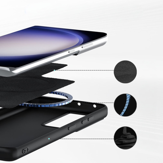 Obal na mobil pre Samsung Galaxy S24 Ultra, Silicone MagSafe, čierne
