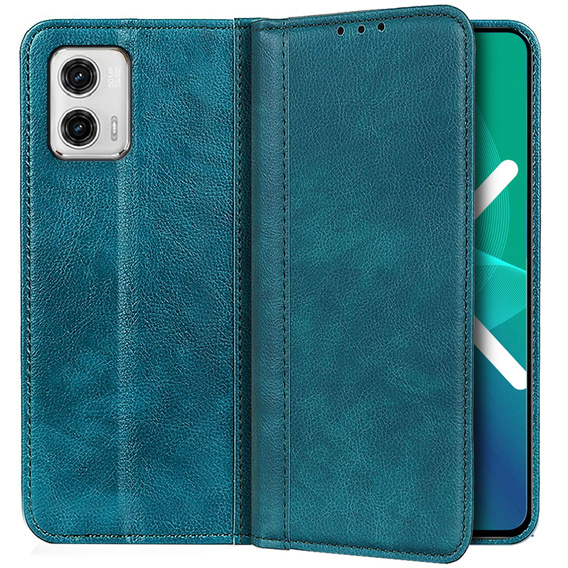 Flipové puzdro pre Motorola Moto G73 5G, Split Leather, tyrkysové