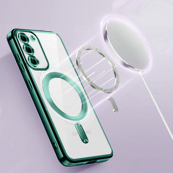 Puzdro pre Samsung Galaxy S23, Electro MagSafe, zelený + sklo na displej