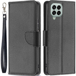 Klapkové puzdro pre Samsung Galaxy M33 5G, Wallet Litchi Magnet, čierne