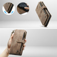 CASEME puzdro pre Samsung Galaxy A56 5G, Leather Wallet Cash and Card Slots, s remienkom, hnedé