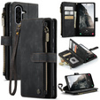 CASEME puzdro pre Samsung Galaxy A56 5G, Leather Wallet Cash and Card Slots, s remienkom, čierne