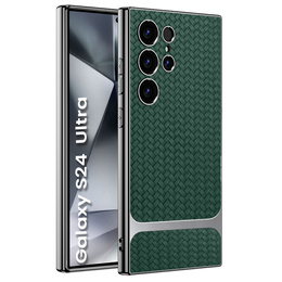 Puzdro pre Samsung Galaxy S24 Ultra, GKK Woven Leather, zelený
