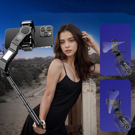 Blavec Selfie Stick Aluminium Fusion P07 s MagSafe, LED svetlami a diaľkovým ovládaním