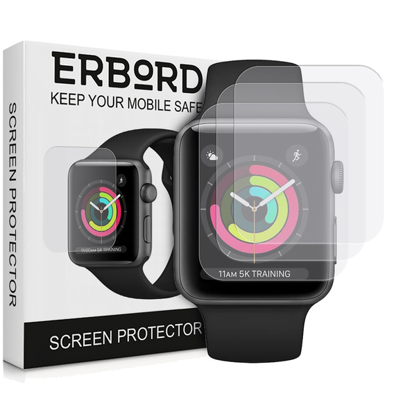 3x ERBORD Hydrogélová fólia pre Apple Watch 1/2/3 38mm