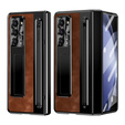 Puzdro s podstavcom Leather+PC s okienkom a stylusom pre Samsung Galaxy Z Fold6 5G