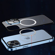 Magnetické puzdro Dual Glass MagSafe pre iPhone 13 Pro, modré