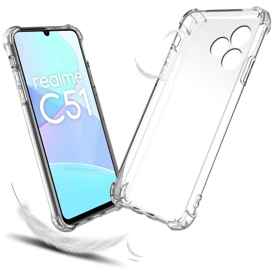 Obal na mobil pre Realme C51, Dropproof, priehľadné