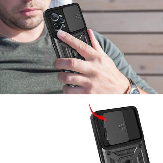Obal na mobil pre Realme C31, CamShield Slide, čierne