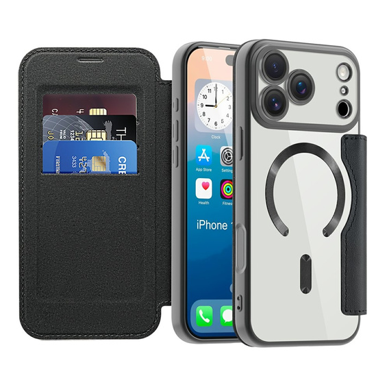 Flipové puzdro RFID Wallet MagSafe s ochranou fotoaparátu pre iPhone 17 Pro Max