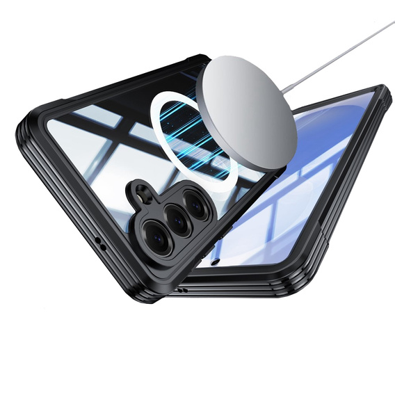Odolné puzdro so sklom, pre MagSafe pre Samsung Galaxy S26 Plus, čierne