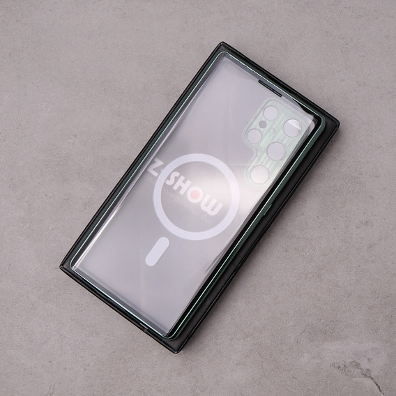 Magnetické puzdro Dual Glass MagSafe pre Samsung Galaxy S23 Ultra, zelený