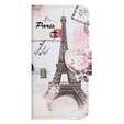 Klapkové puzdro pre Motorola Moto G73 5G, Wallet, Eiffel Tower, biele