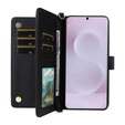 Puzdro s chlopňou pre Samsung Galaxy S25 Edge, Crossbody Leather Wallet, čierne