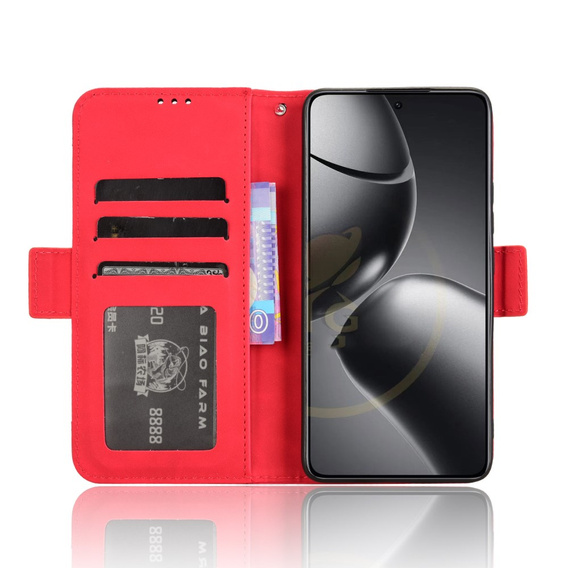 Klapkové puzdro pre Xiaomi 14T, Card Slot, červené