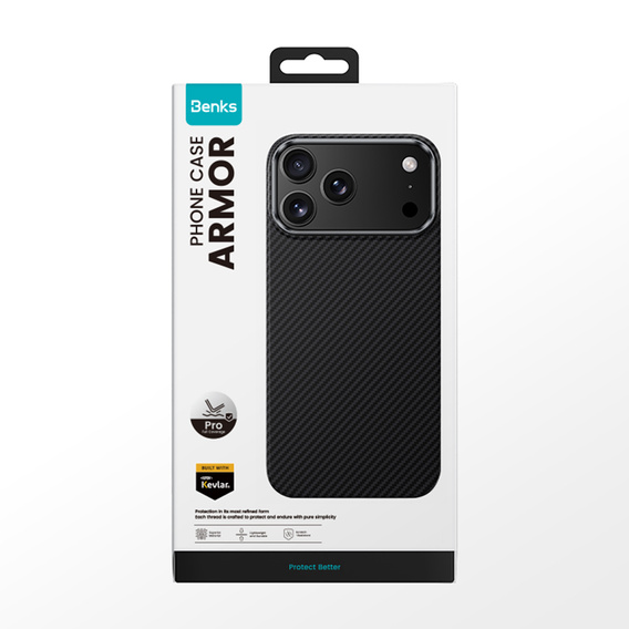 BENKS Kevlar Armor PRO Carbon Fiber 600D A069 puzdro MagSafe pre iPhone 17 Pro