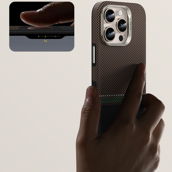 BENKS Kevlarové puzdro Magnetic Armor Pro Prestige 600D Y065 pre MagSafe s aktívnym tlačidlom pre iPhone 16 Pro