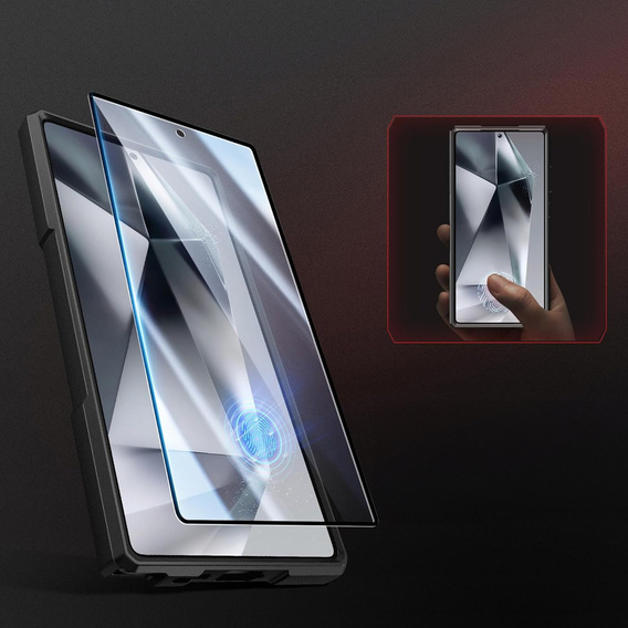 Puzdro pre Samsung Galaxy S25 Ultra, Tongate MECH MagSafe Series, čierne + 9H tvrdené sklo