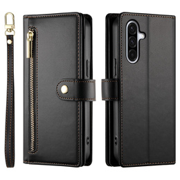 Flipové puzdro Wallet Zipper Pocket pre Samsung Galaxy A17 5G, Wallet Zipper Pocket, čierne