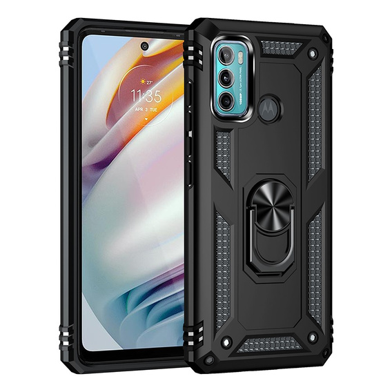 Pancierované obal na mobil pre Motorola Moto G60, Nox Case Ring, čierne