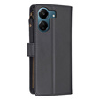 Klapkové puzdro pre Xiaomi Redmi 13C / Poco C65, Wallet Zipper Pocket, čierne
