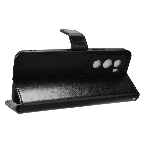 Klapkové puzdro pre Oppo Reno 12, Crazy Horse Wallet, čierne