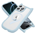Puzdro pre iPhone 16 Pro Max, pre MagSafe, Cute Cat, modrý + sklo na displej