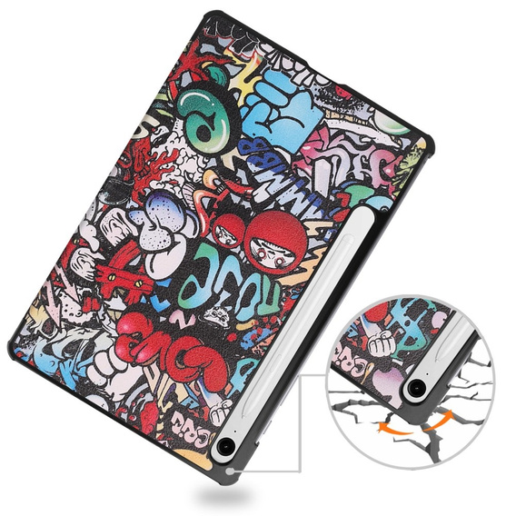 Puzdro pre Samsung Galaxy Tab S10 Lite / S10 FE / S9 FE, s chlopňou, graffiti