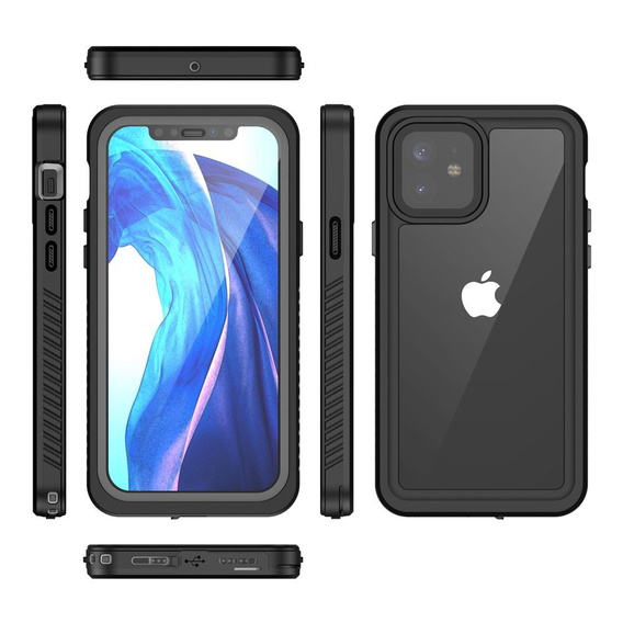 Vodotesné puzdro IP68 pre iPhone 12, čierne