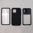 Love Mei Obal na mobil pre iPhone 12, armored with glass, čierne