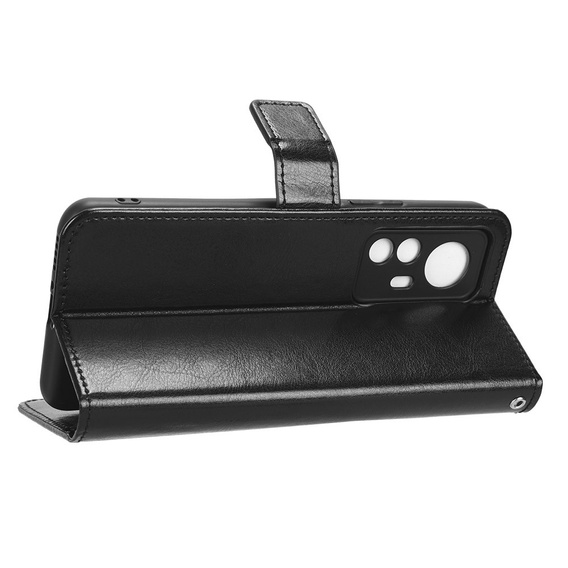 Klapkové puzdro pre Xiaomi 12T, Crazy Horse Wallet, čierne