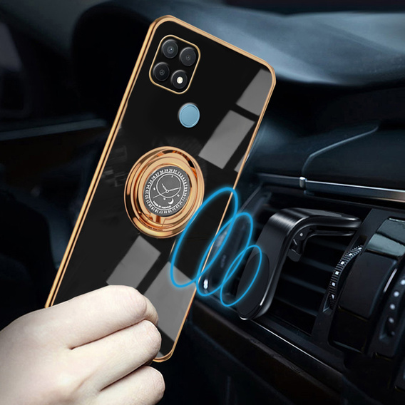 Obal na mobil pre Oppo A15 / A15s, Electro Ring, čierne