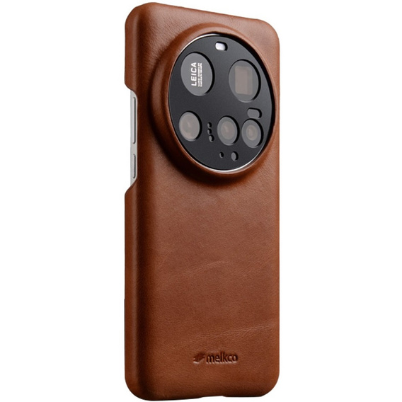 Puzdro MELKCO pre Xiaomi 15 Ultra, kožené, hnedé